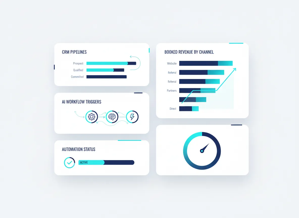 Executive revenue infrastructure dashboard mockup